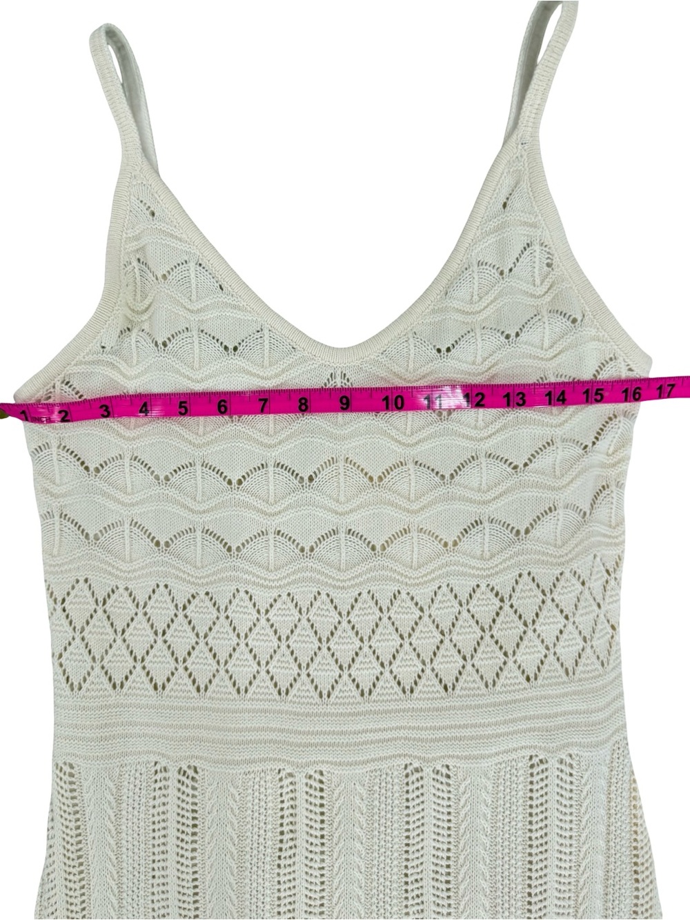 NWT Caroline Constas Openwork Crochet Knit Maxi Dress Ivory Cream Medium Chic - Picture 7 of 9
